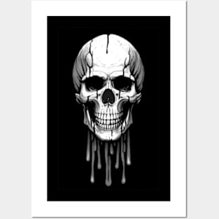 Skull Dripping Ink Posters and Art